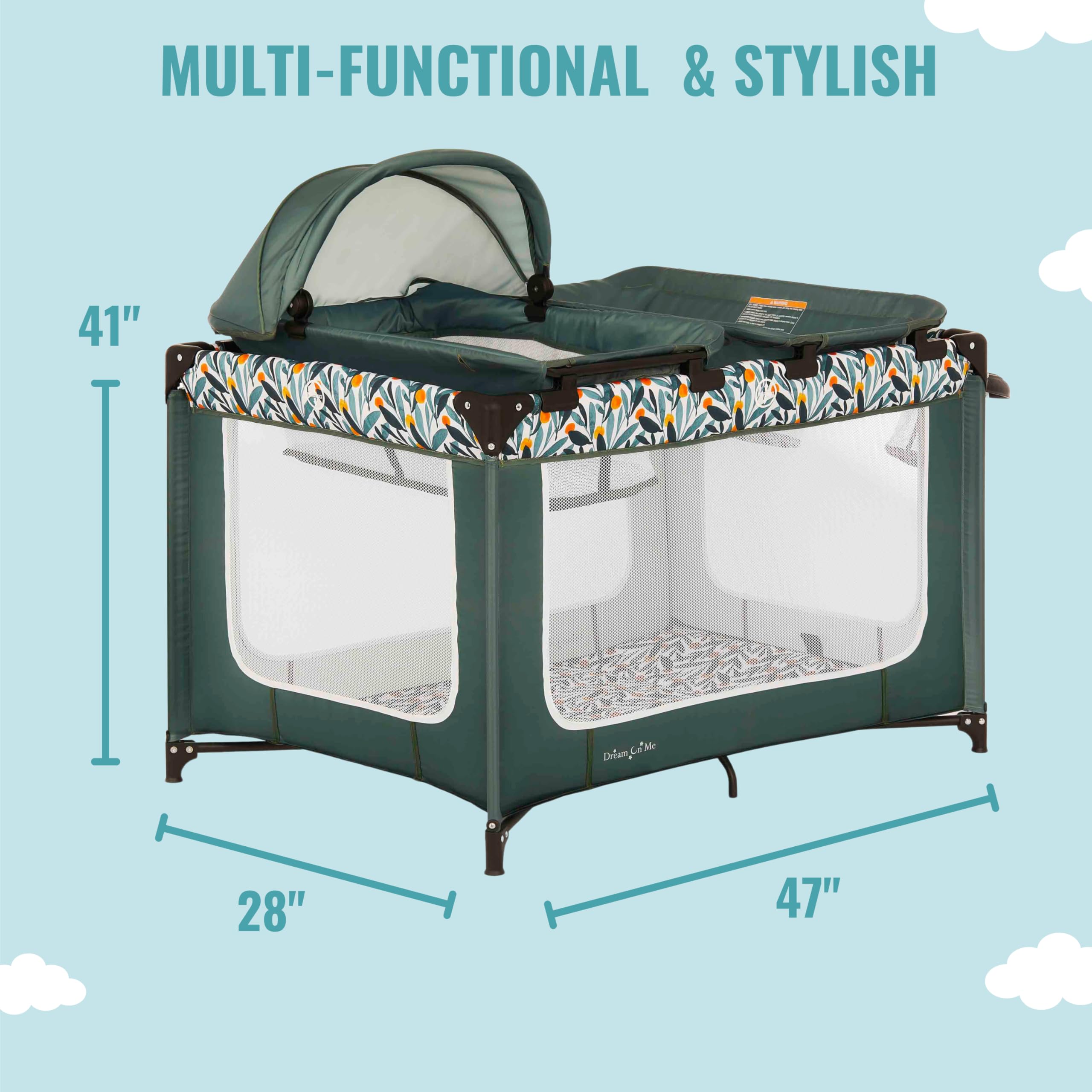 Amazon.com : Dream On Me Emily Rose Deluxe Playard in Mellow